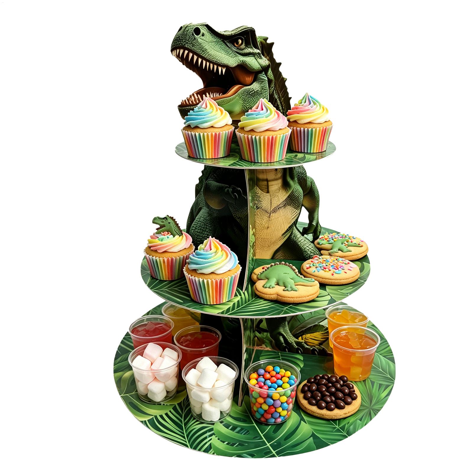 Home Bar Shelves - Cupcake Stand 3 Laags Dinosaurusvormige Displayhouder