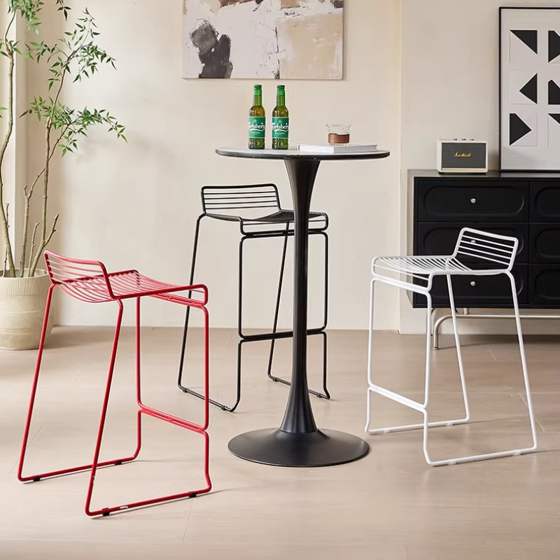 Home Bar Seating - Noordse minimalistische barkruk moderne buiten ijzeren