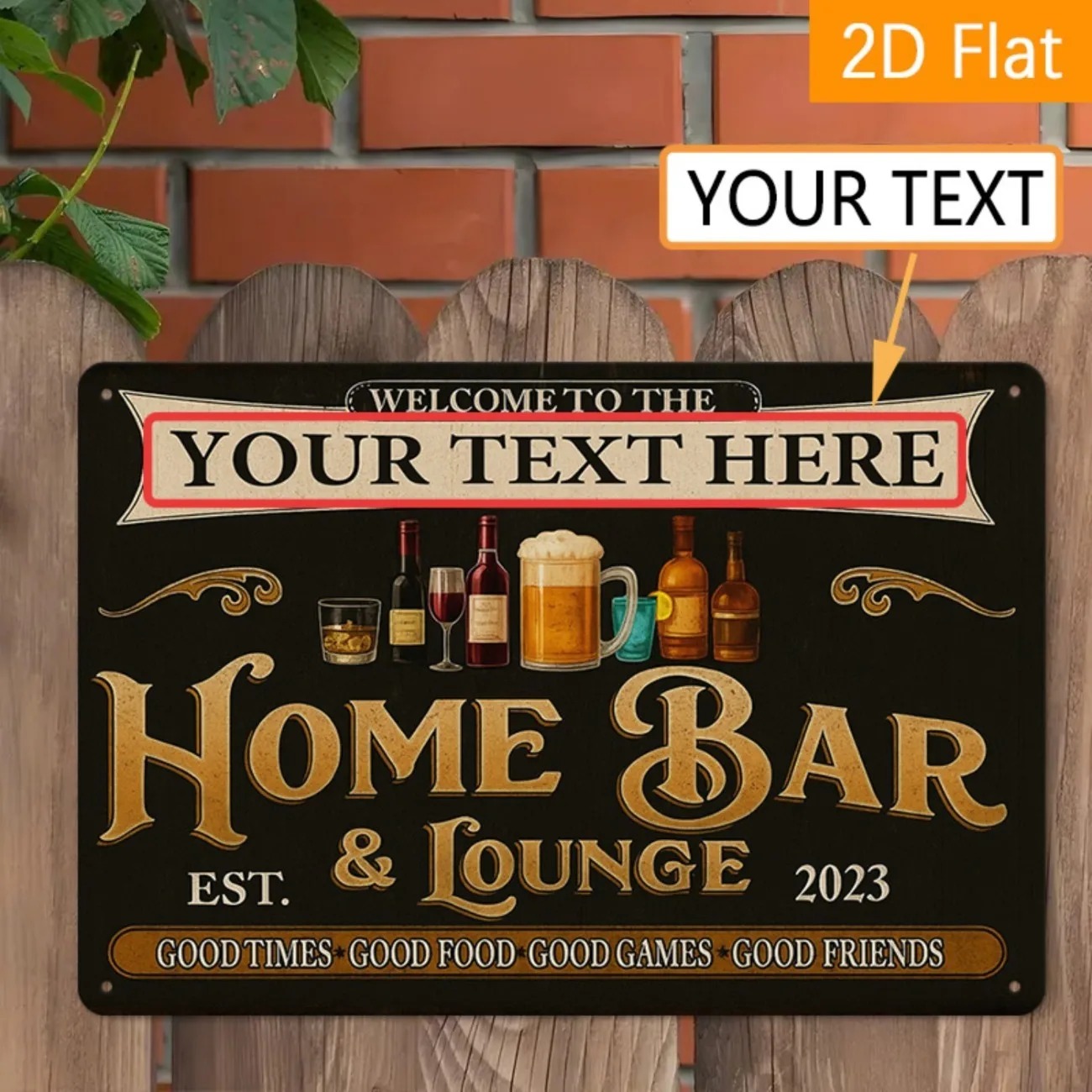 Home Bar Lounge - Aangepaste tekst Vintage Home Bar &