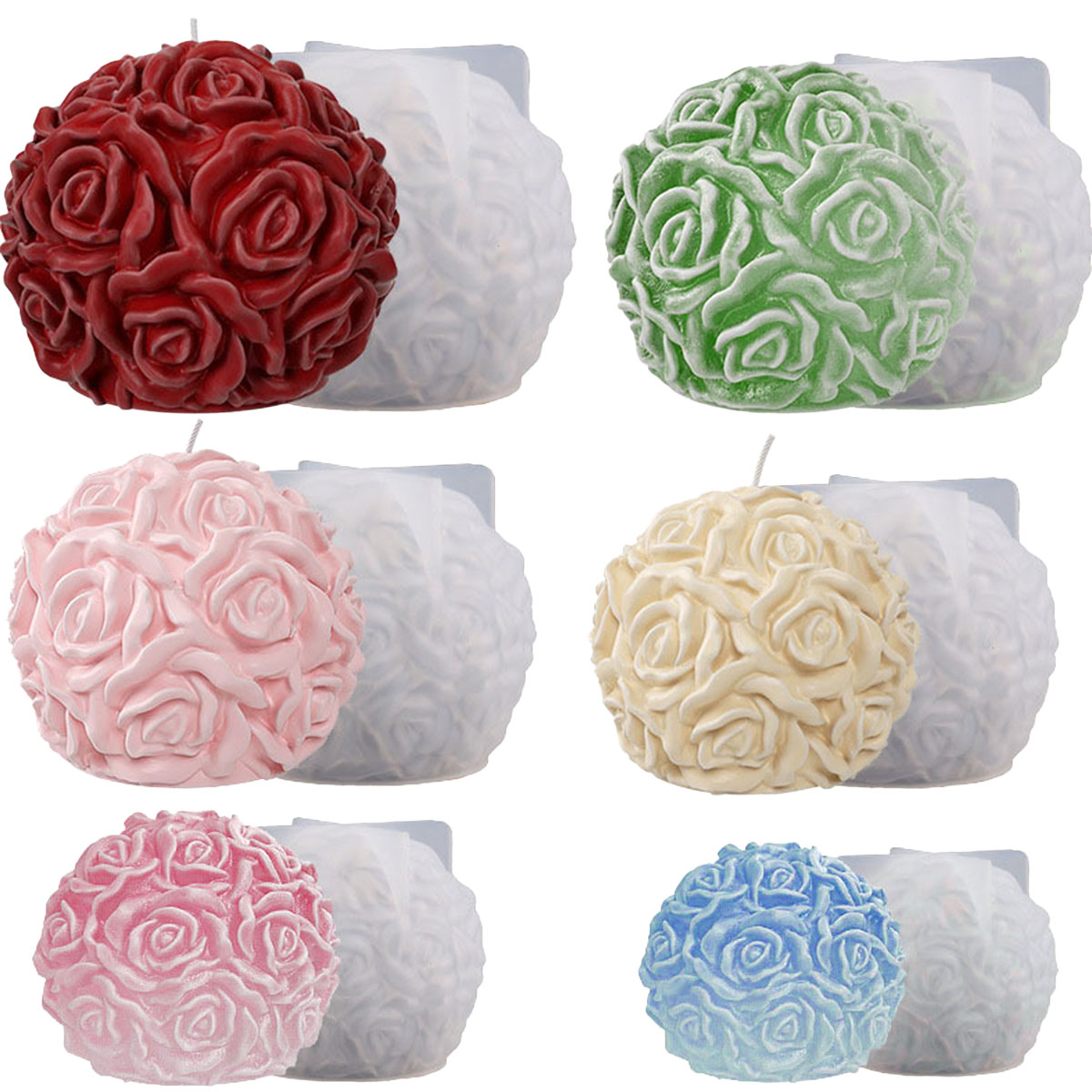 Ice Mold Sphere - Multi Size Bloem Serie Kaarsvorm Ronde