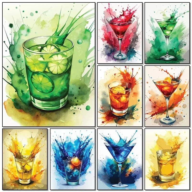 Home Bar And Restaurant - Poster Canvas Schilderijen HD Prints Aquarel
