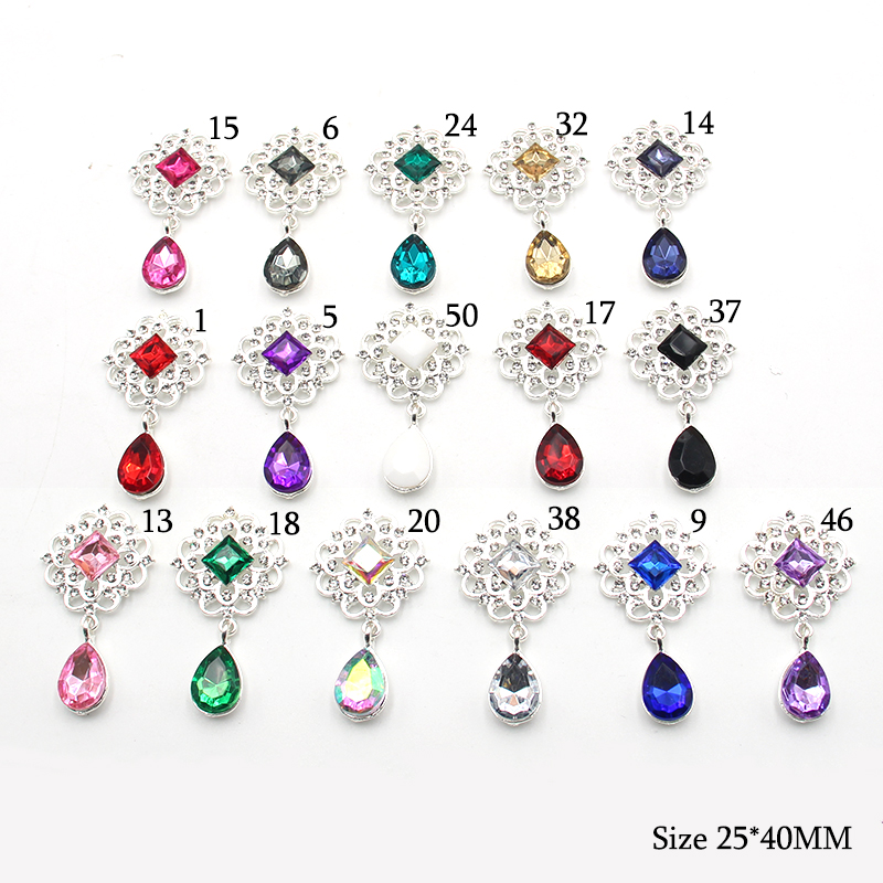 Cocktail Recipe Book - Shiny 25*46Mm 10Pcs Crystal Strass Broche