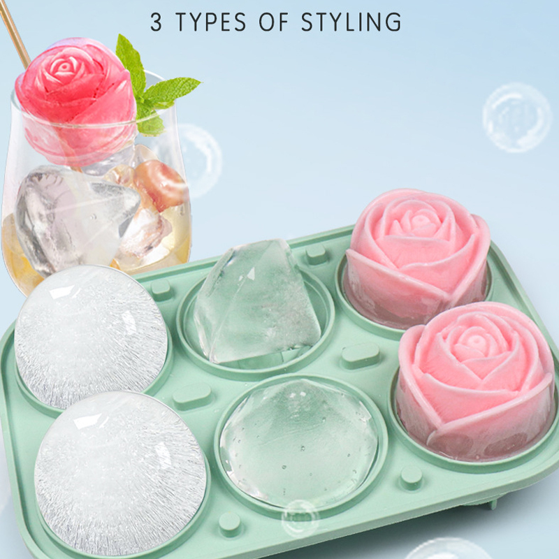 Ice Mold Sphere - 3D Rose Diamond Ronde Ijsblokjesvormen 4/6