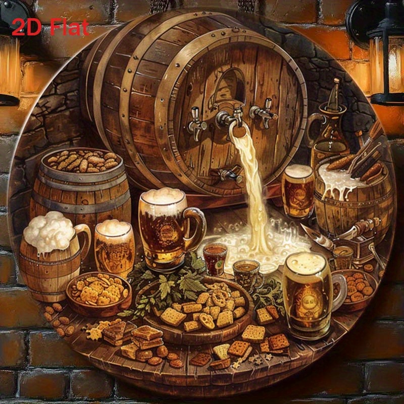 Home Bar Cafe - 1Pc Ronde 2D Platte Aluminium Bord