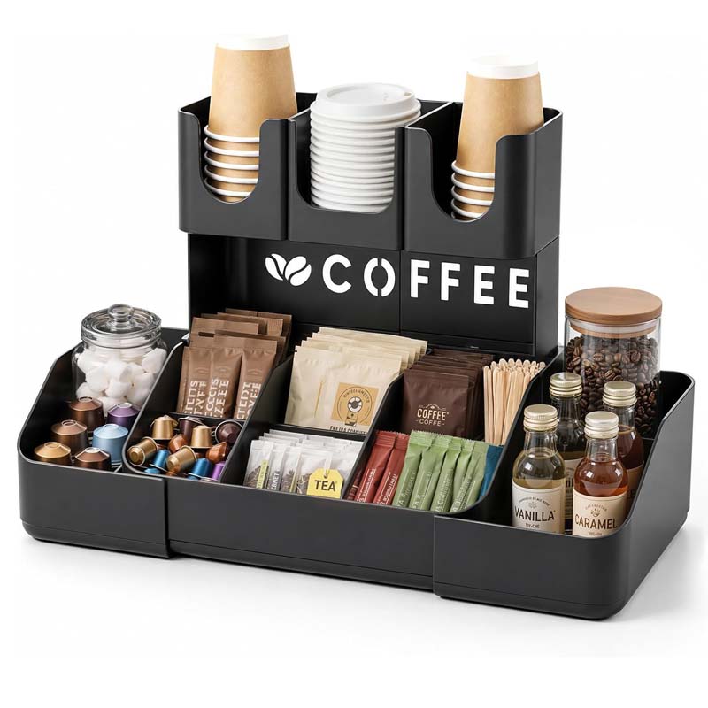 Home Bar Setup - 2-laags koffie-station organizer voor aanrecht, kantoor,