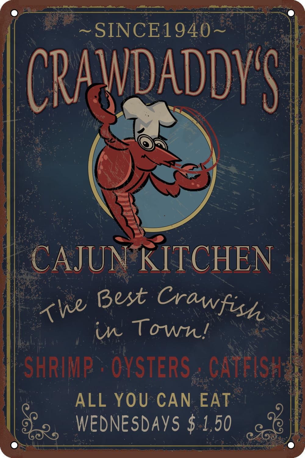Home Bar And Restaurant - Beat Crawfish Crawdaddy's Cajun Kitchen metalen