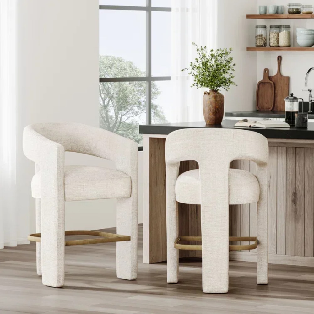 Home Bar Stools - Moderne gestoffeerde tegenkruk fluwelen keukenbar kinderstoel