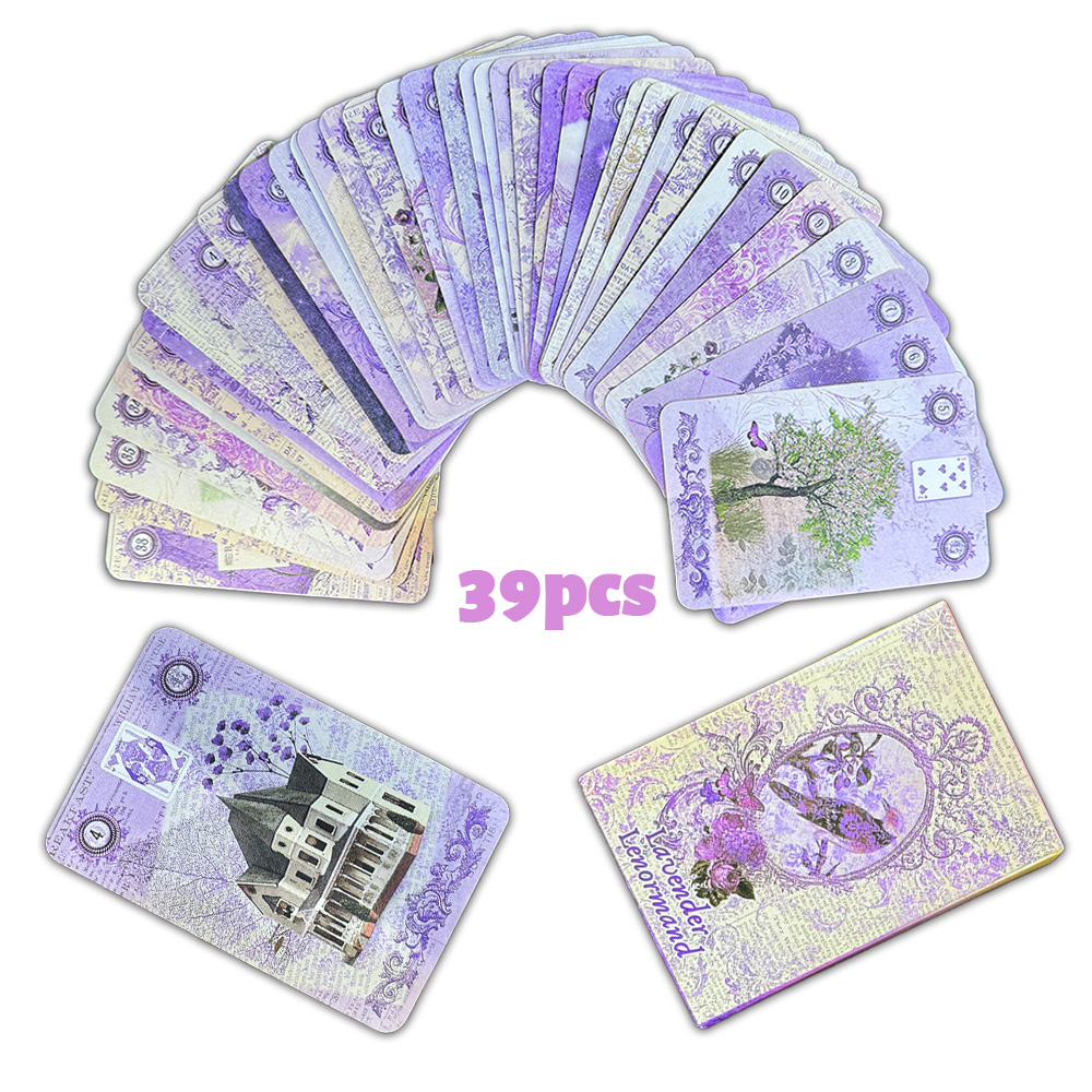 Cocktail Recipe Book - Lavendel Lenormand Kaarten Deck 39pcs Vintage