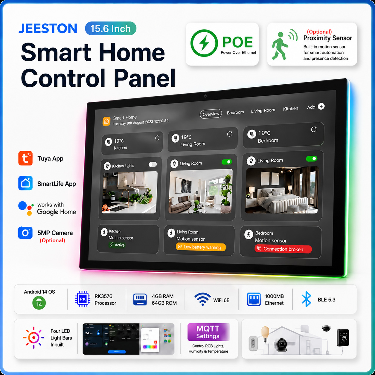 Home Bar Android - 15,6 inch InWall Smart Home Control