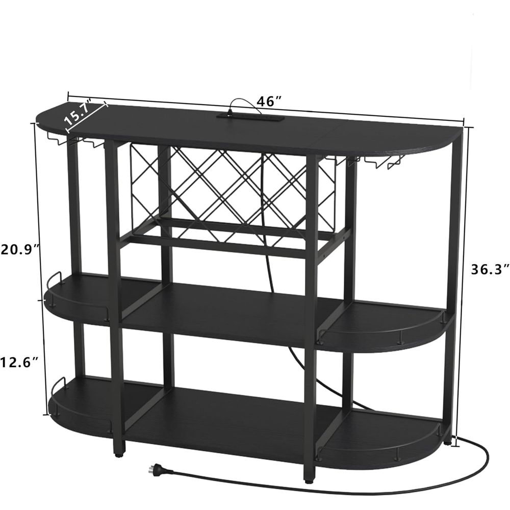 Zwarte 3-laags salontafel met  - Home Bar And Kitchen recensie en prijs