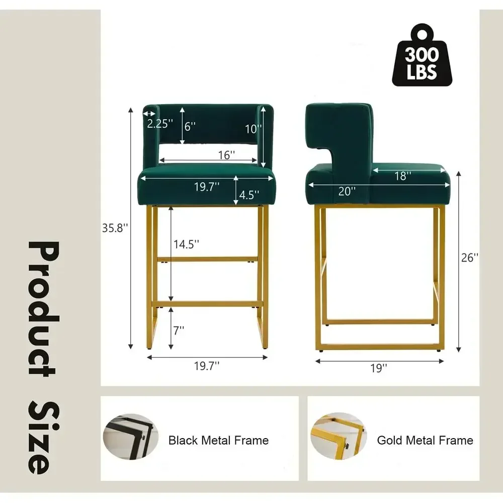 Set van 2 groene fluwelen bark - Home Bar Stools recensie en prijs