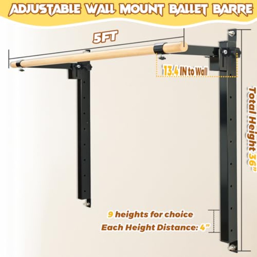 Wandbevestigde balletbar, 4ft/ - Home Bar And Gym recensie en prijs