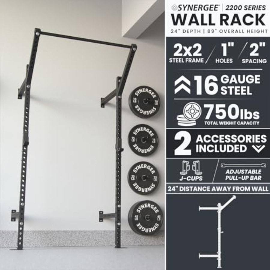 Wandgemonteerde squat rack voo - Home Bar And Gym recensie en prijs