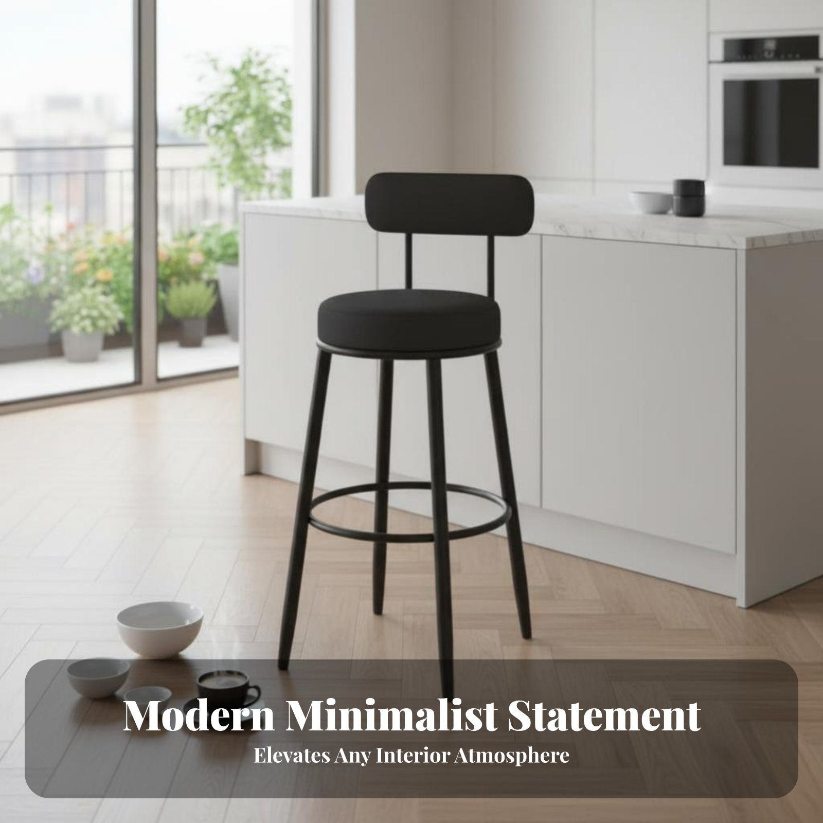 Gestoffeerde kruk met lage rug - Home Bar Seating recensie en prijs