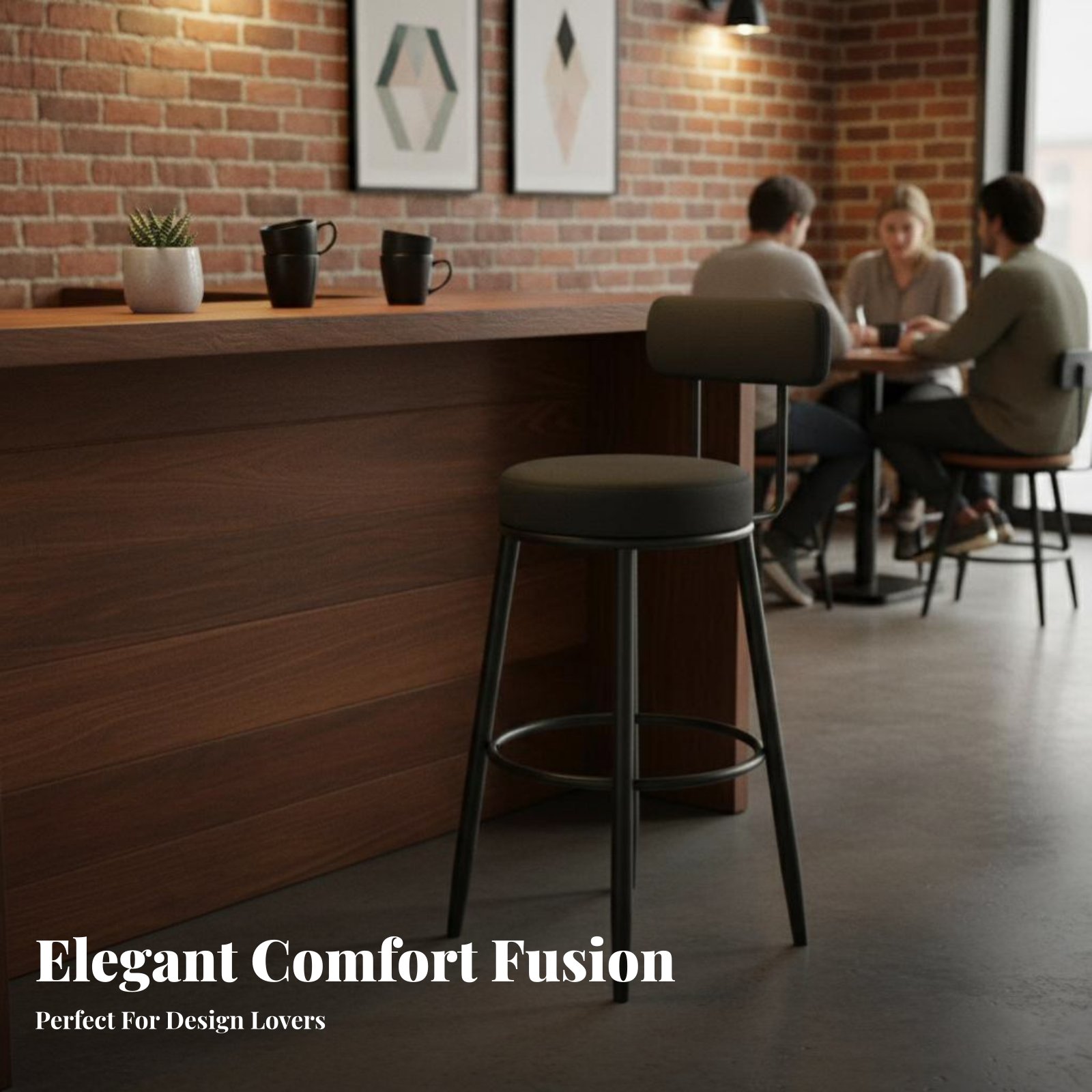 Gestoffeerde kruk met lage rug - Home Bar Seating recensie en prijs