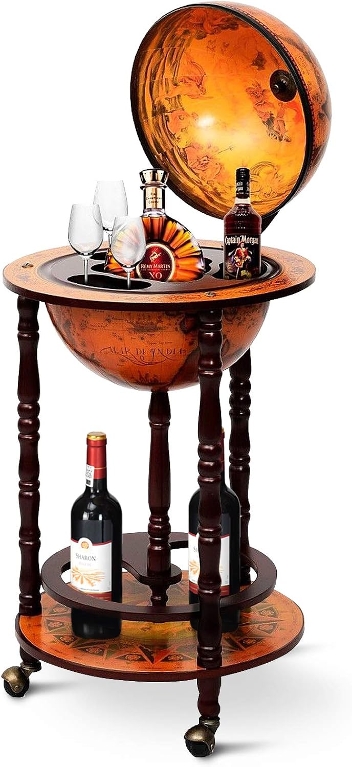 Globe Bar Cart Liquor Bar Kast - Home Bar Shelves recensie en prijs