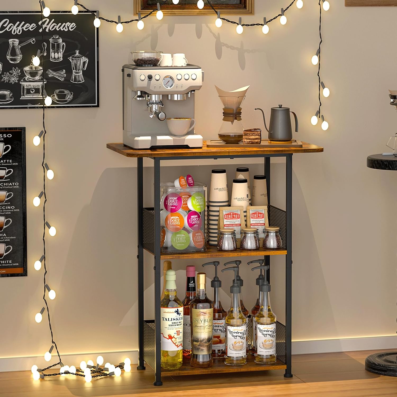 Mini Vloerstaande Koffiebar Sc - Home Bar Shelves recensie en prijs