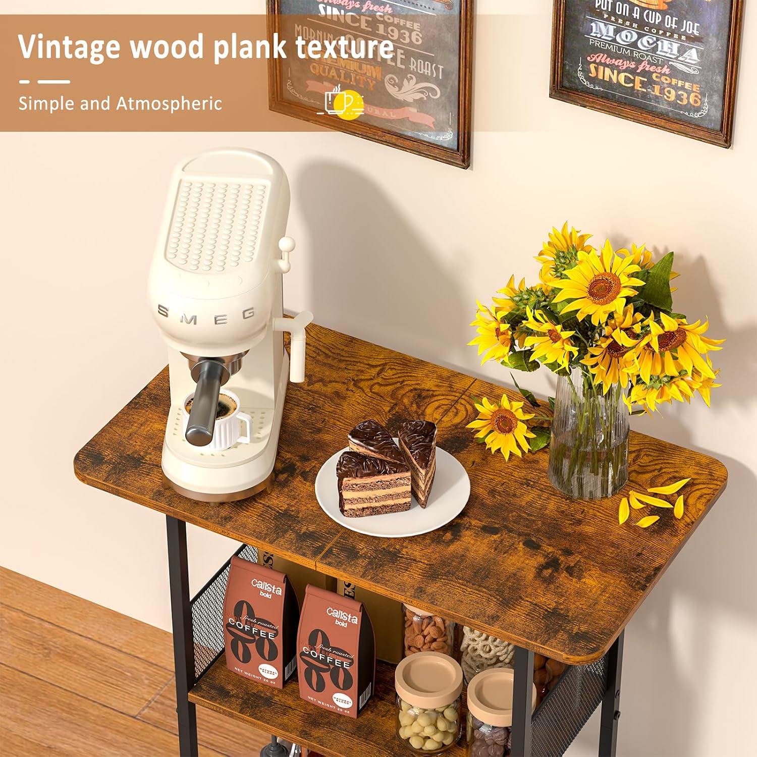 Mini Vloerstaande Koffiebar Sc - Home Bar Shelves recensie en prijs
