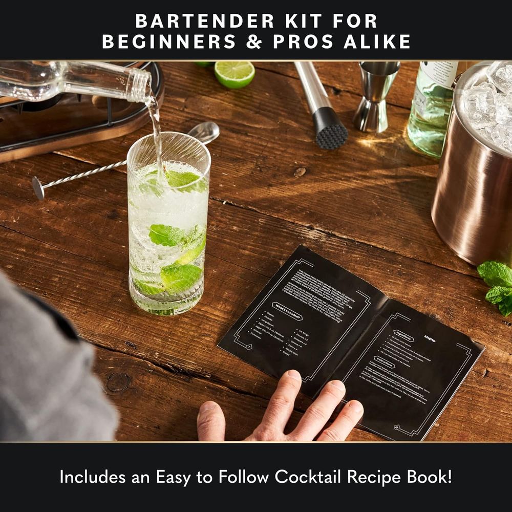 22-delige cocktailshaker & bar - Cocktail Recipe Book recensie en prijs