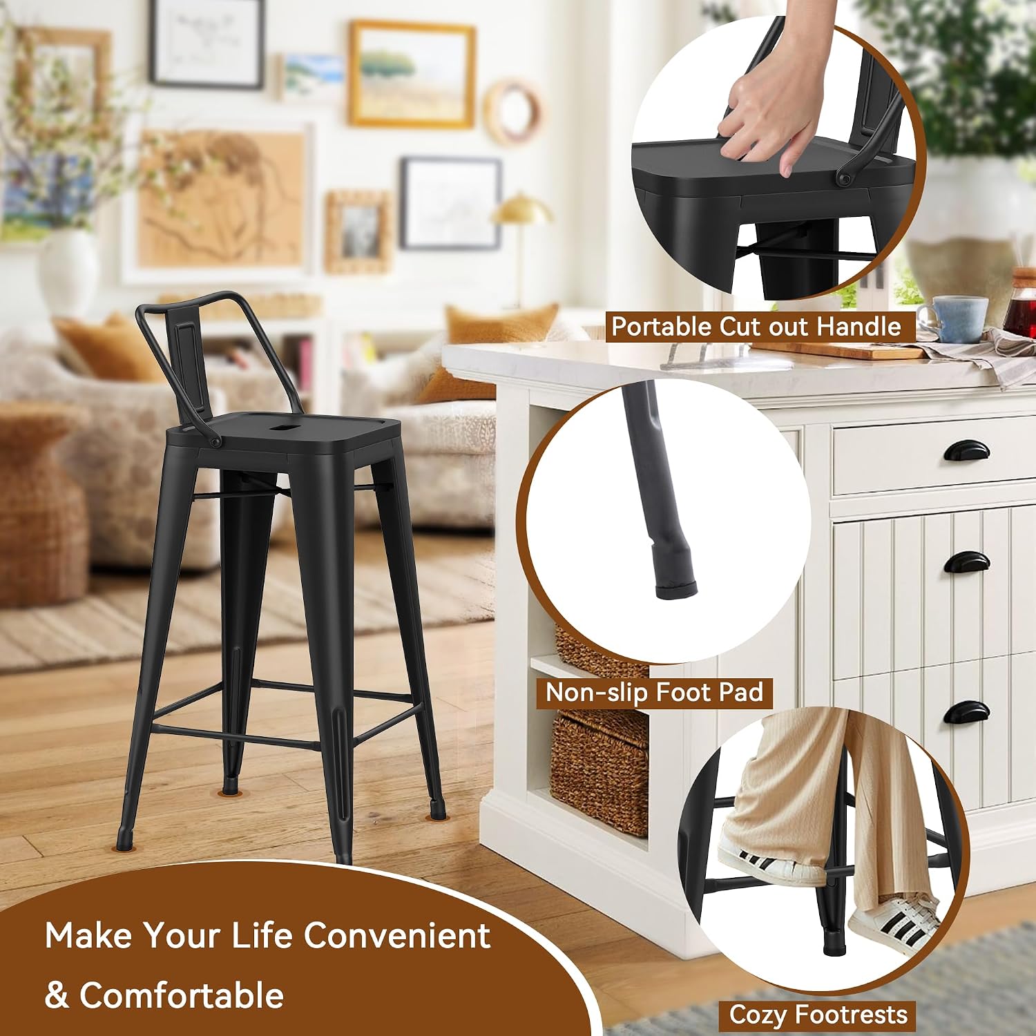 Industriële metalen barkrukken - Home Bar Stools recensie en prijs