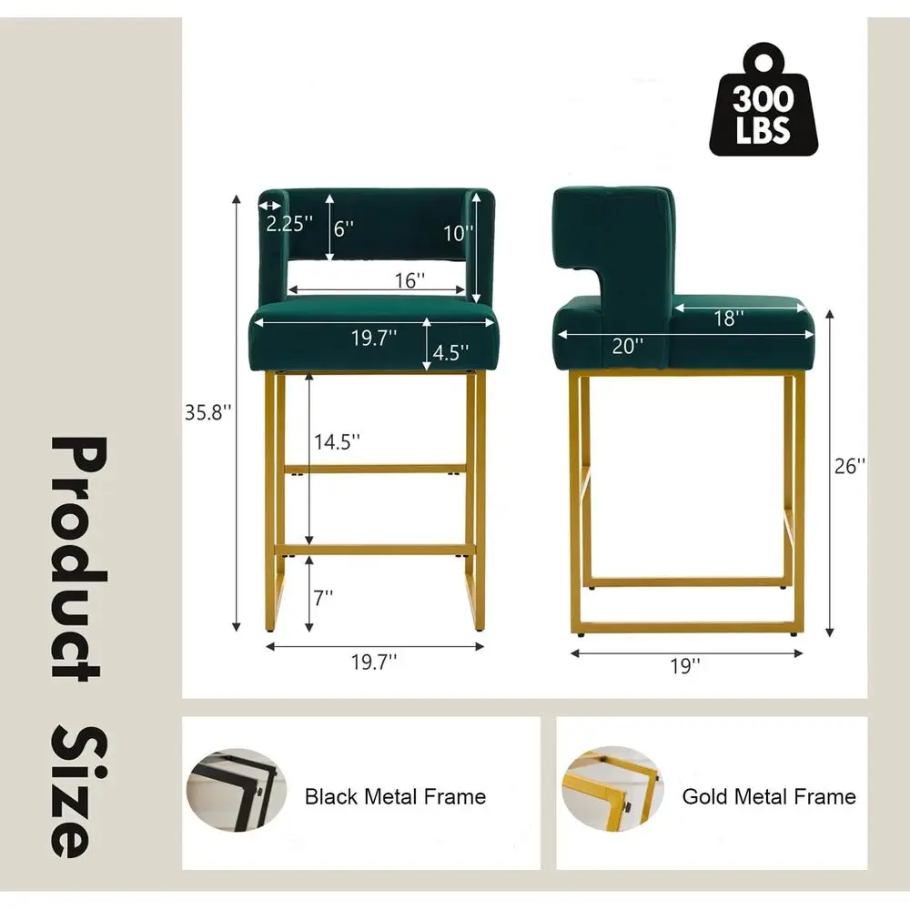 Set van 2 groene fluwelen bark - Home Bar Stools recensie en prijs