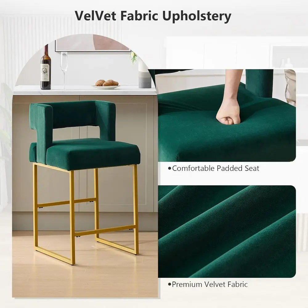 Set van 2 groene fluwelen bark - Home Bar Stools recensie en prijs