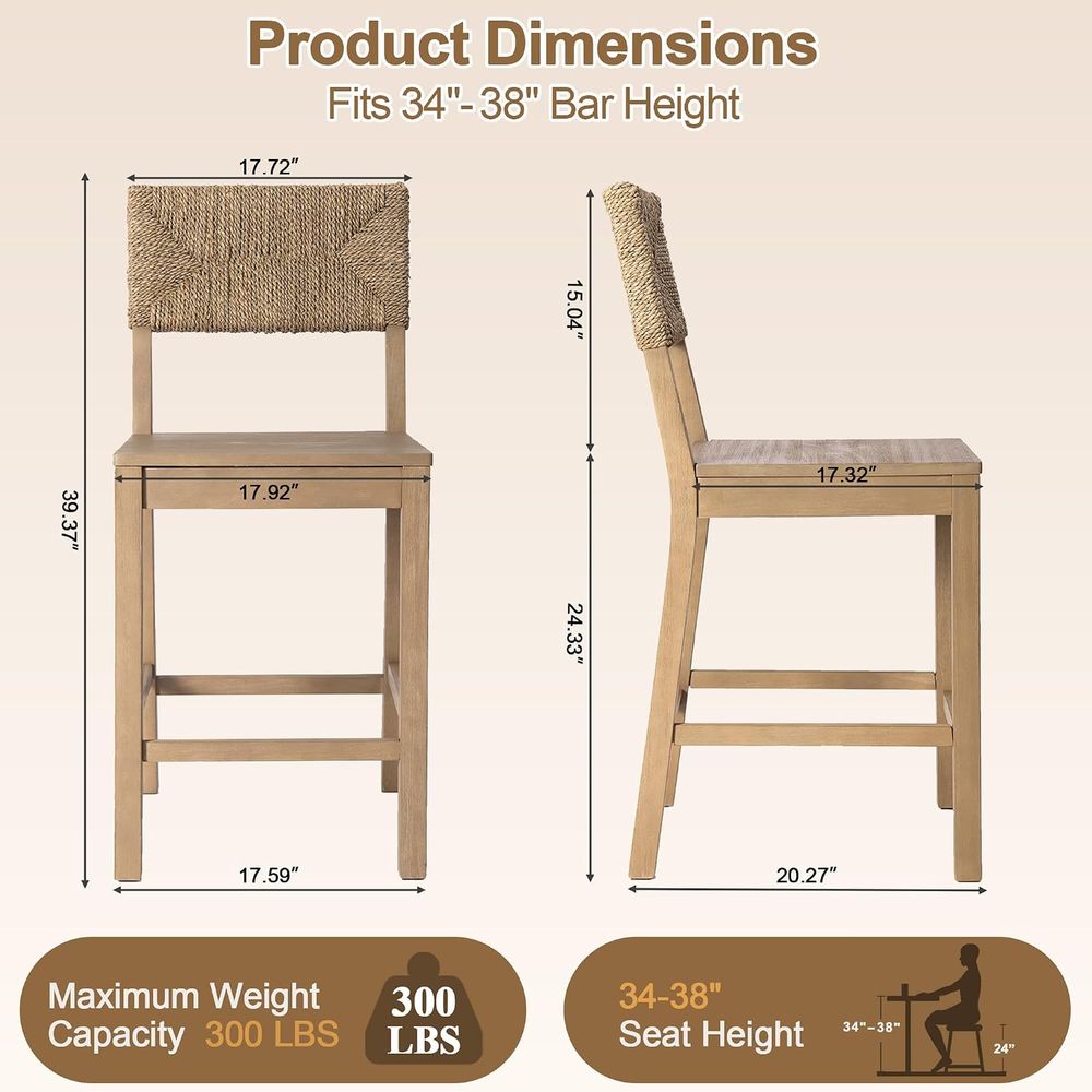 Set van 2 barkrukken met rugle - Home Bar Stools recensie en prijs