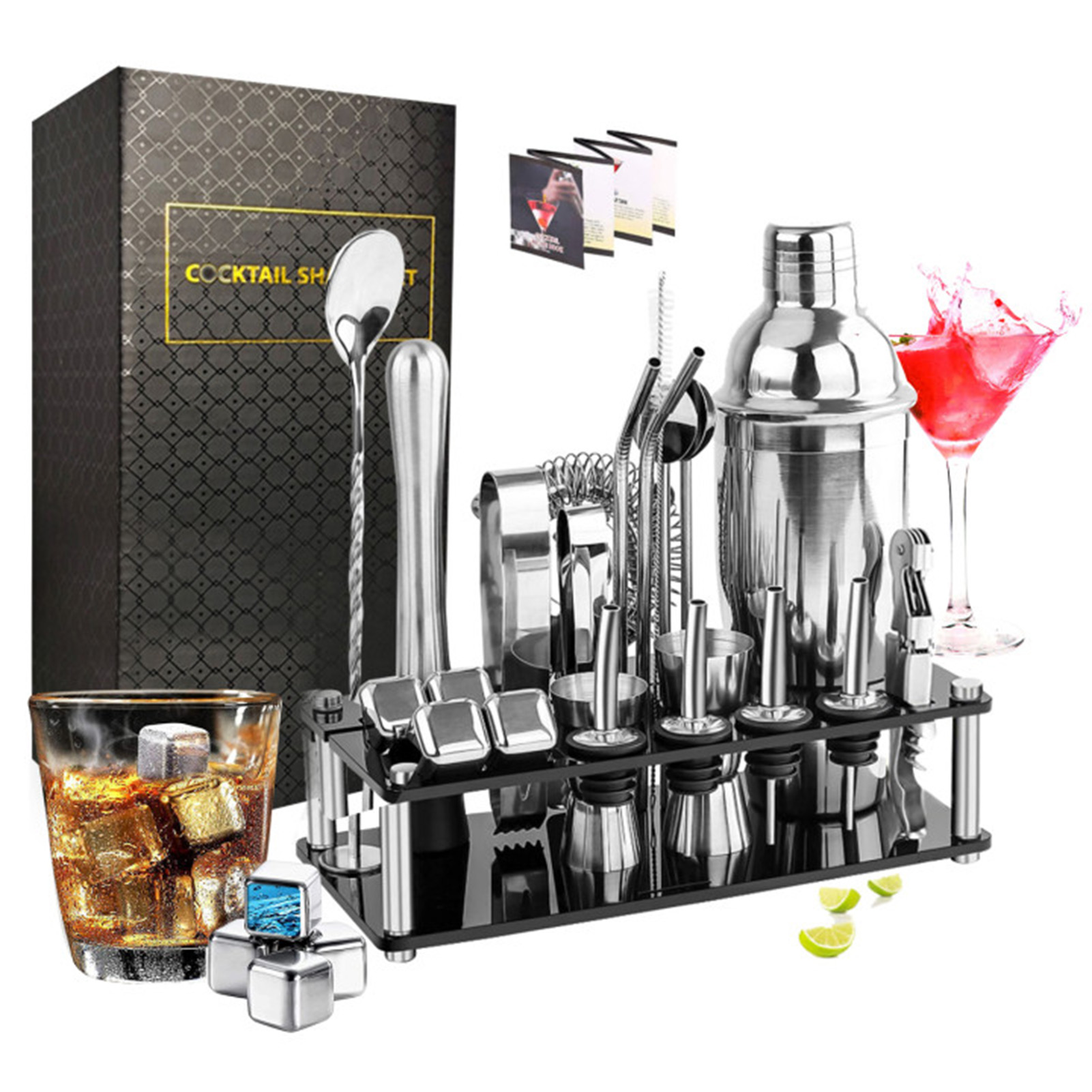Cocktail Maken Set Shaker Rvs  - Cocktail Recipe Book recensie en prijs